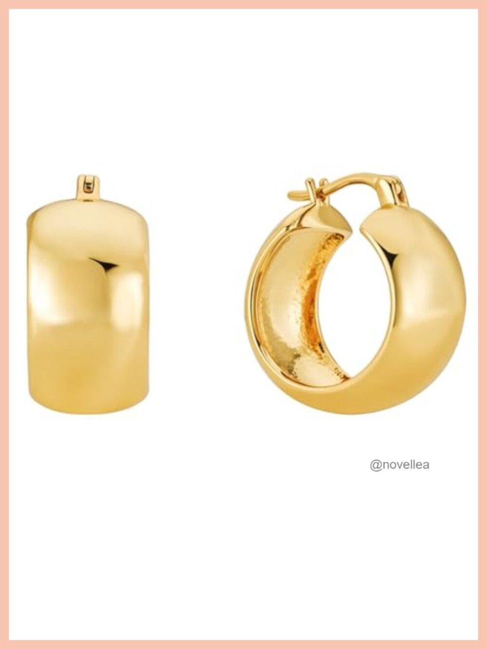 Chunky 18K Gold Plated Hoop Earrings - Lightweight Hypoallergenic Huggies